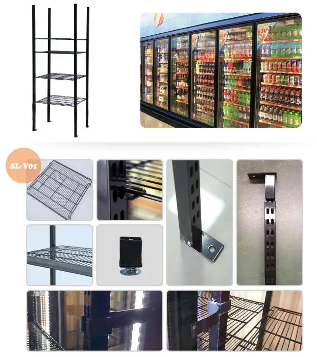 Shelf column for beverage cabinet