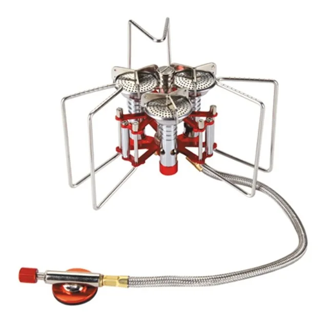 Outdoor Three heads High Power Burner Backpacking Split Cooking Camping Stove for gas