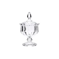 

Wholesale Transparent Foot Cookie Jar Candle Holder Clear Glass Candy Jar With Lid For Wedding