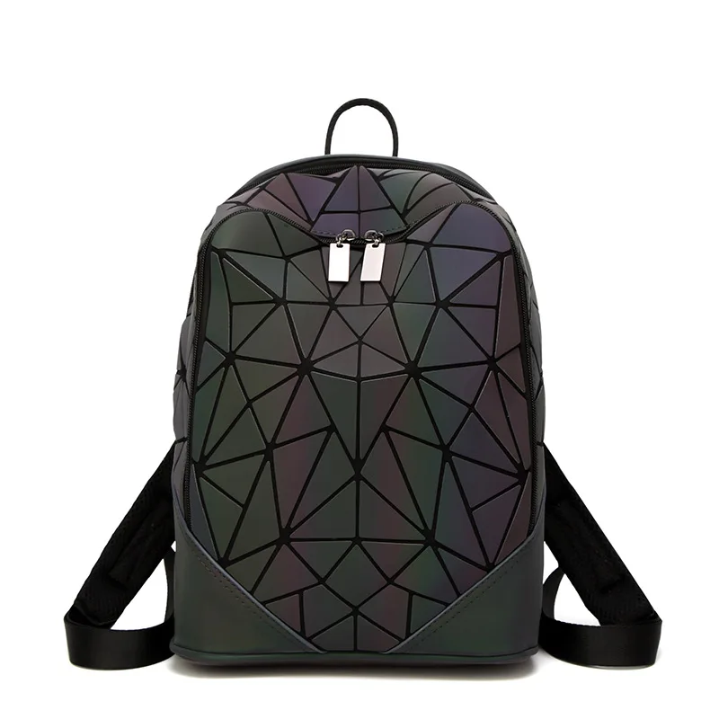 

Luxury Women Fashion Reflective Waterproof Anti Theft Designer Luminous Laser Geometric Magic Backpack Bag, Black,pink,red,grey,blue