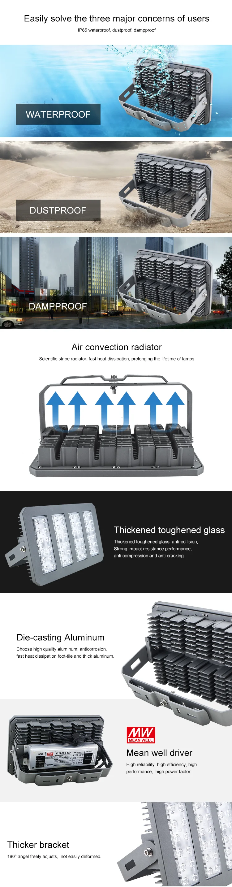 hot sale 5 years warranty outdoor lamp 50watt 100watt 150watt 200watt 300watt led tunnel light