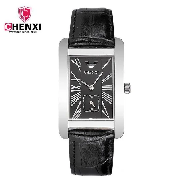 

CHENXI 088a Unique Watch For Men Quartz Watch Band Leather Casual Rectangle Relogio Masculino, As picture