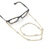 Sunglasses Strap Necklace Black Metal Eyeglass Glasses Pearl Beaded Chain