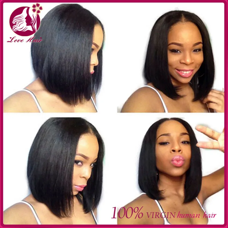 

Virgin Brazilian Glueless Short Lace Front Human Hair Bob Wig/Full Lace Human Hair Bob Wigs For Black Women With middle Part, N/a