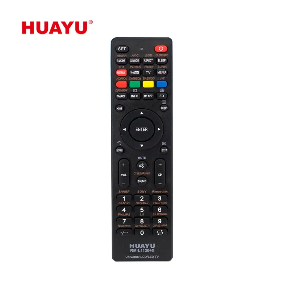 

HUAYU RM-L1130+X UNIVERSAL LCD LED TV REMOTE CONTROL, Black