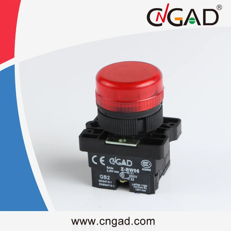 
XB2-EV64 CNGAD Neon lamp 6.3V-220V Pilot Light push button switch 