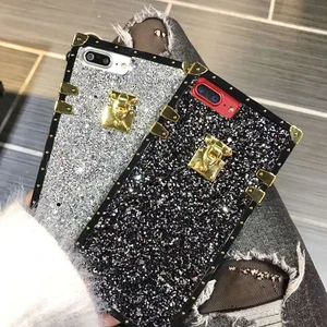 Square Glitter Metal Phone Case iPhone