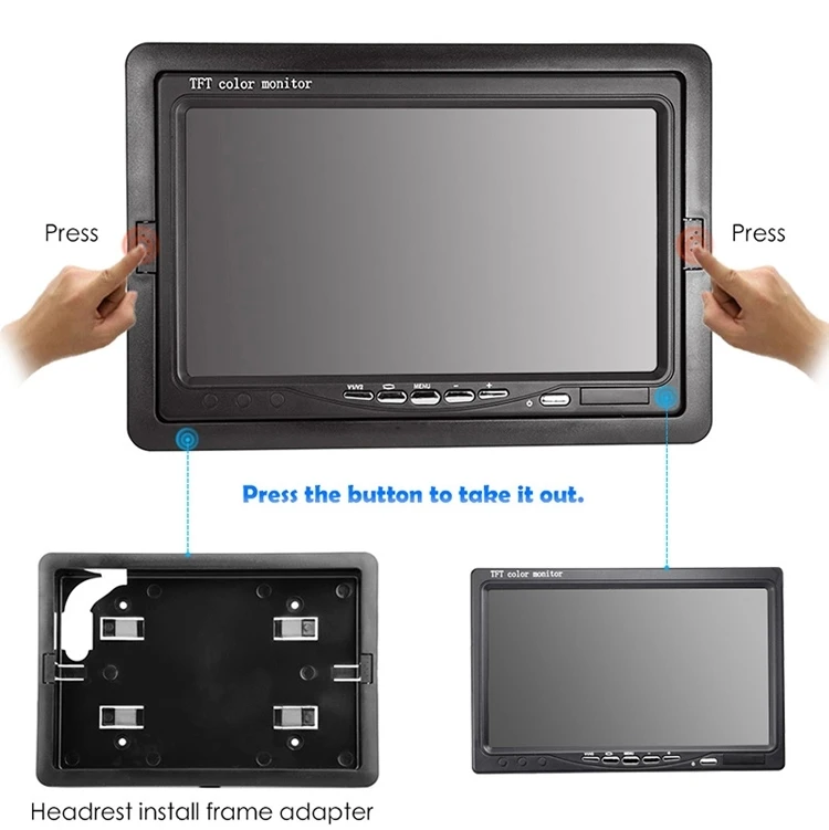 Reversing Display Blind Spot Monitoring Car LCD Screen Van Bus Heavy Duty 7 Inch Reverse Monitor 