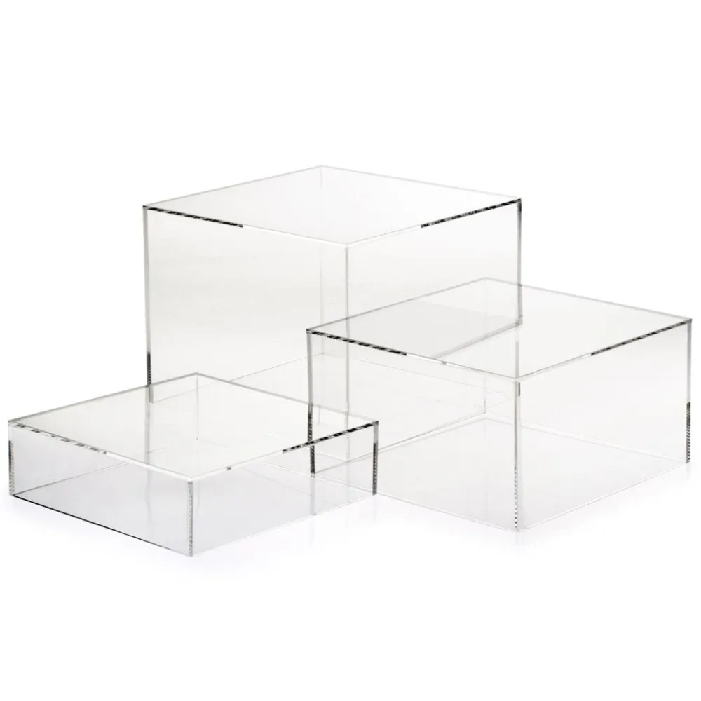 5 Sided Acrylic Cube Riser Display Box - Buy Acrylic Cube,5 Sided ...