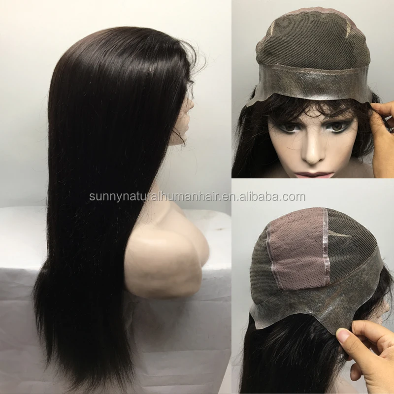 

Thin skin human hair full lace wig with PU around Brazilian hair wig with stretch on crown customized wig, N/a