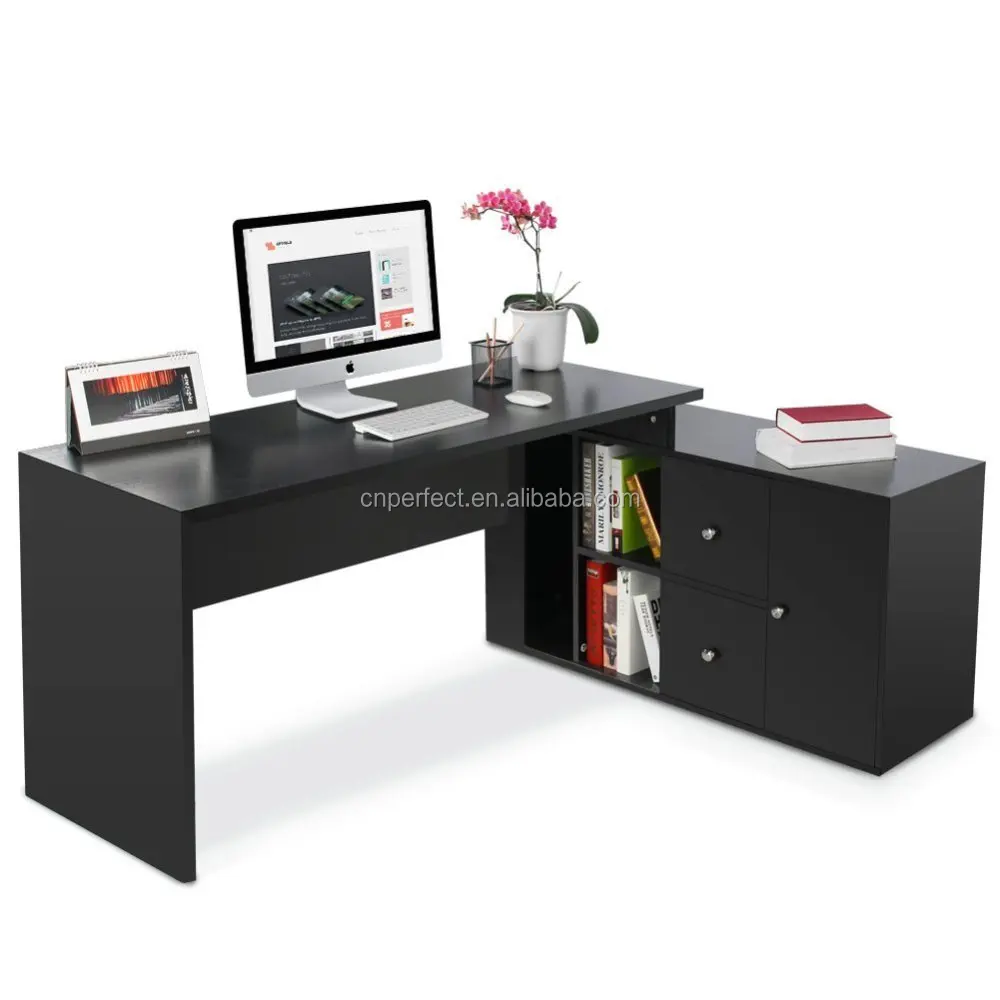 Home Office Work Workstation L Shaped Laptop Cheap Wooden
