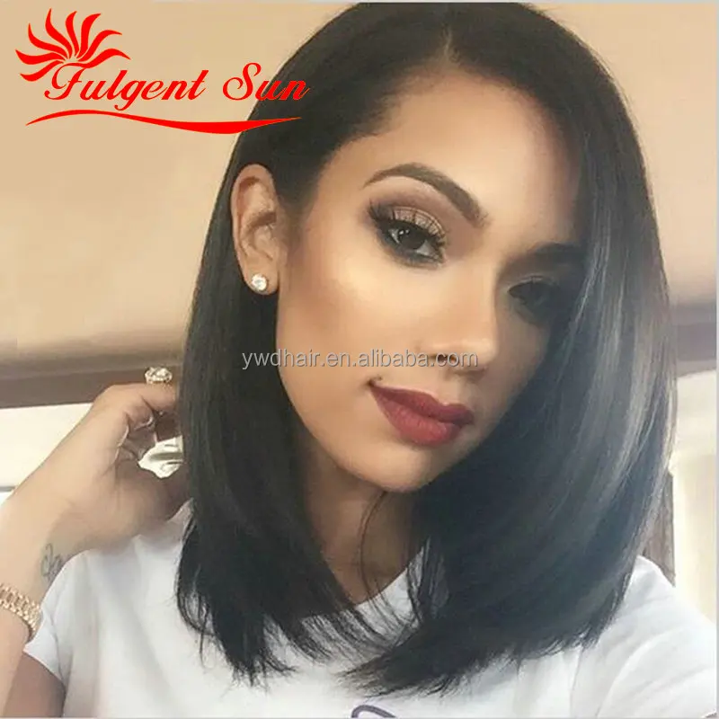 

2017 hot selling brazilian full lace human hair wig straight short lace front wigs with baby hair, N/a