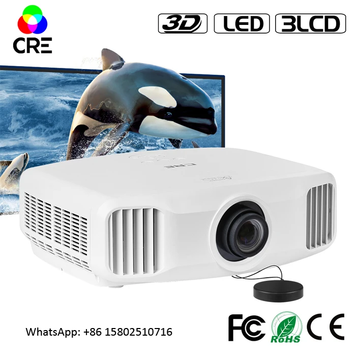 

CRE X8000 4K LED Full HD 3D 3300 Lumens Native 1920*1200 Projector For home /Night Club Entertainment Use Projector