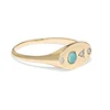 Gemnel dainty 925 silver women jewelry diamond opal signet ring gold