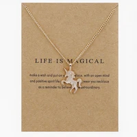 

Women Fashion Jewelry Life Is Magical Mini Unicorn Pendant Magic Statement Necklace