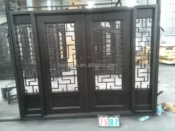 Main Entrance Double Iron Grill Doors Design With Sidelight Buy