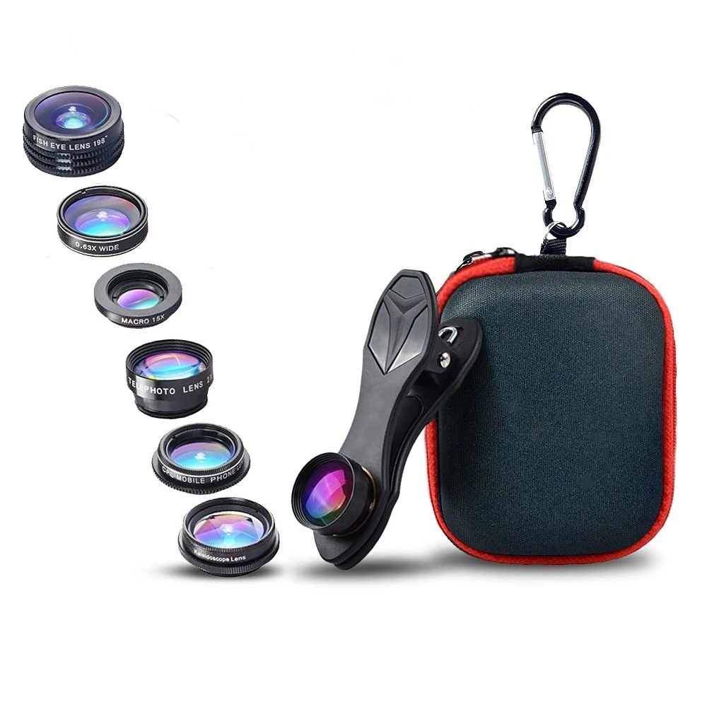 

Universal Smartphone 7 in 1 HD Cell Phone Camera Lens Kit with kaleidoscope Lens, Black