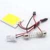 1Pcs White T10 24 Smd Cob Led Panel Car Auto Interior Reading Map Lamp Bulb Light Dome Festoon BA9S 3Adapter DC 12v