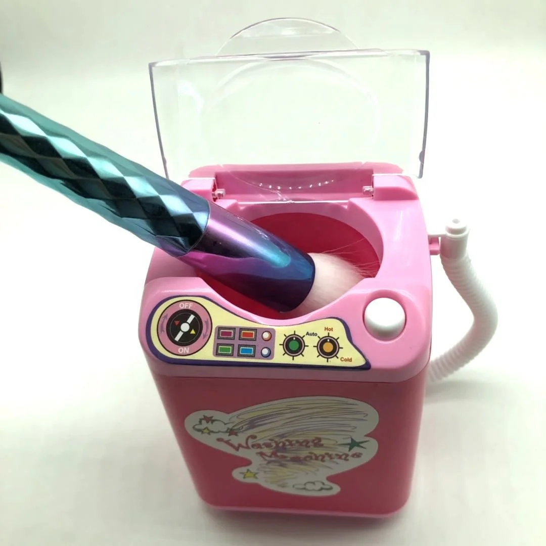 

Cheap Mini Washing Machine Shape Electric Makeup Brush Cleaner Sponge cleaning, Pink