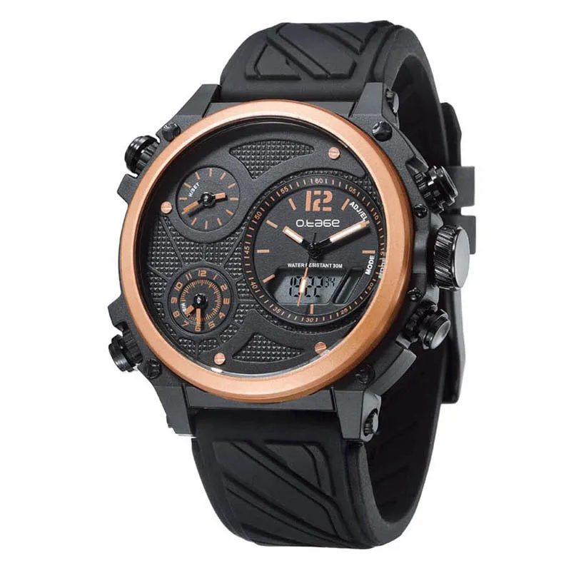 

2019 outdoor best selling products analog digital wrist watches for men, Orange, pink, black and other