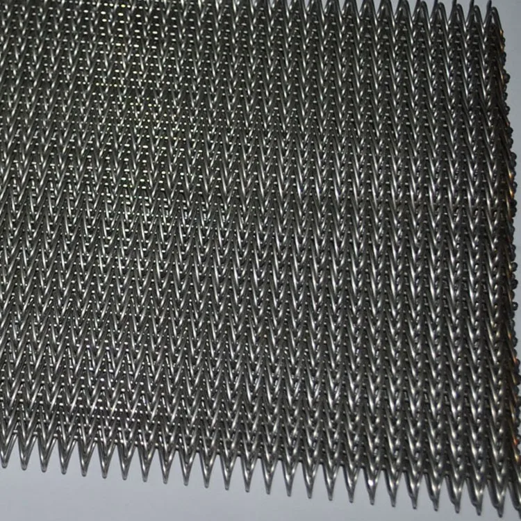Compound Balance Weave Conveyor Belt Stainless Steel Herringbone