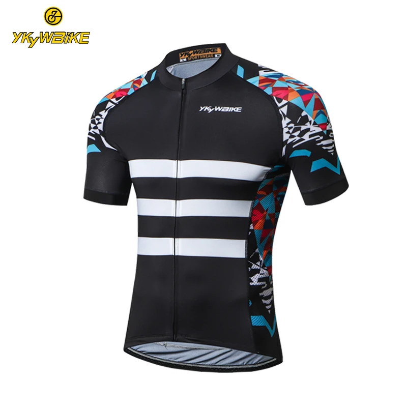 

YKYWBIKE High Quality Cool Custom Cycling Jersey Riding Pro Custom Sublimation Cycling Clothing, Black