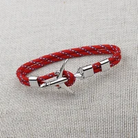 

New arrival high quality custom mens handmade air plane anchor rope bracelet