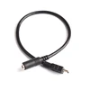 30cm DC Power Jack Female 3.5mm to USB Mini 5 Pin Male Plug Black Cable