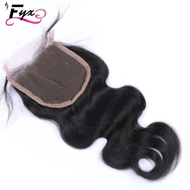 

Hot sale body wave human hair 4*4 lace front closure with baby hair HD lace closure, N/a