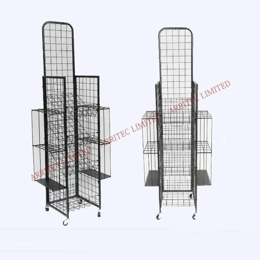 retail store display outdoor pop display rack metal wire basket umbrella stand