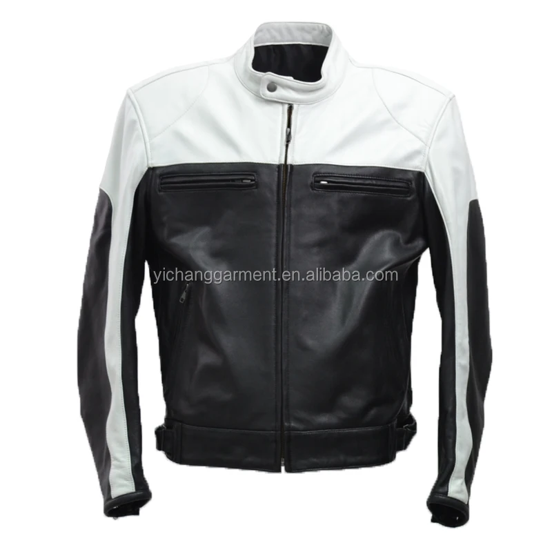 

100% real sheep skin mens jacket white and black color