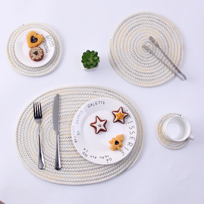 

Newest handmade Eco-Friendly cotton rope placemat and coasters