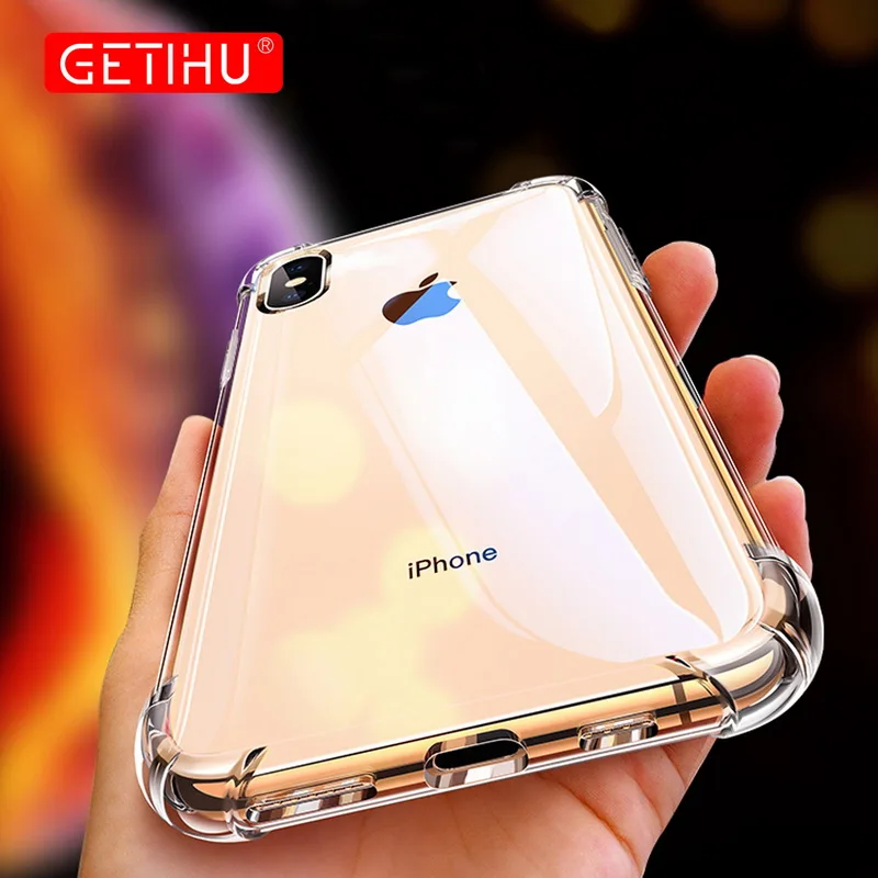 

Shockproof TPU Case For iphone x xr xs max Back Cover, For i phone x xr xs max Bumper Cell Phone Case, Black;clear;red;yellow;pink