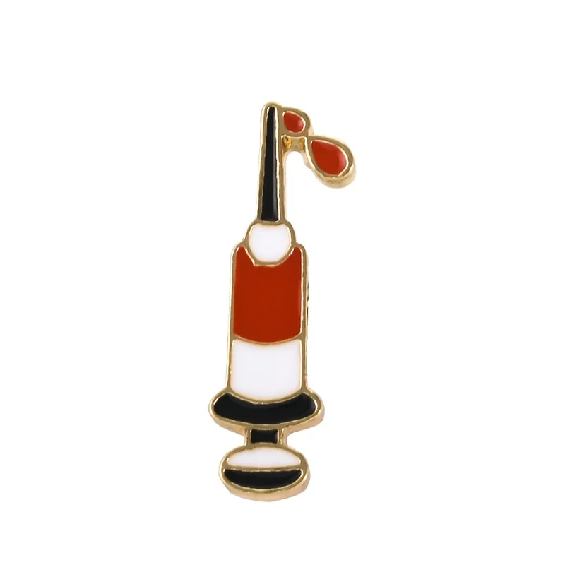 

Customized Syringe Enamel clothes metal medal Badges Gift Jewelry Brooches Pins, Picture shows