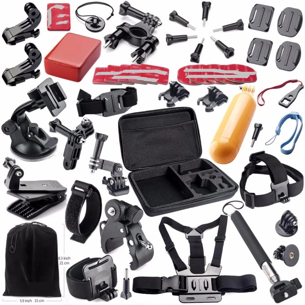 

Factory Action Camera Accessories Kit 50 in 1 for Gopros Go Pro HD Heros 7 6 5 4 3 3+ 2 SJ5000