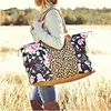 Weekender Monogram Leopard Floral Tote