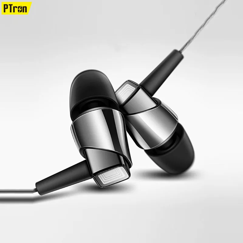 PTron Pride headphone most popular mobile phone accessories high quality In-ear metal earphone and headsets, earbuds with micro