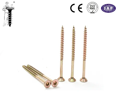 
chipboard screw yellow zinc plated double head 