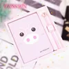 2019 factory price custom notebook set cute pink pig school supplies set stationery 154