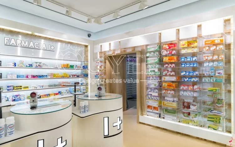 Guangzhou Manufacturer White Painting Pharmacy Interior Design With ...