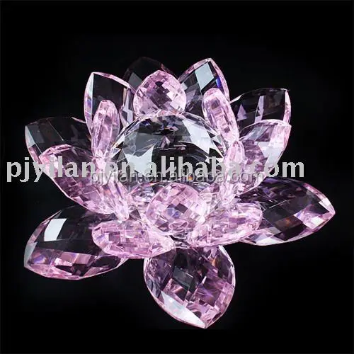 

Wholesale Glass Crystal Lotus Candle Holder For Decoration Of SPA Center