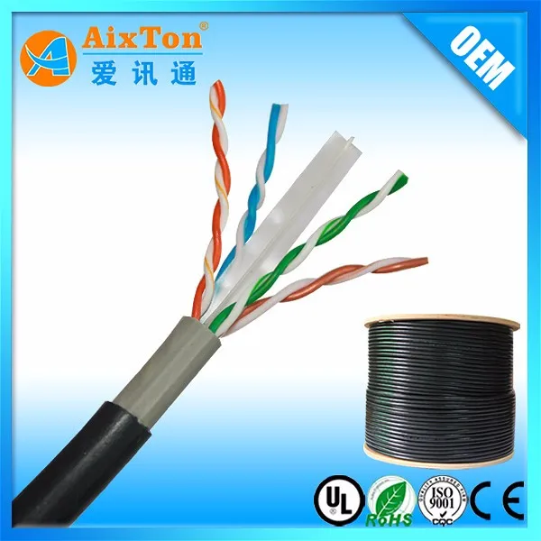 High Quality Cat6 Solid 23awg 0.56mm Utp Outdoor Network Cable