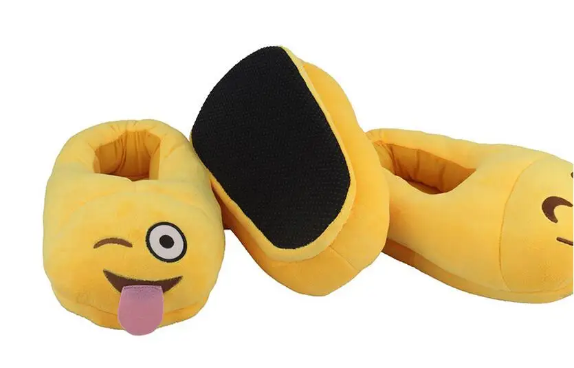 2018 Emoji Bedroom Home Slippers Cute Cartoon Kids Teens Women Girl Plush Slippers Smiley Face Funny One Size Fits All Buy Home Slippers Plush