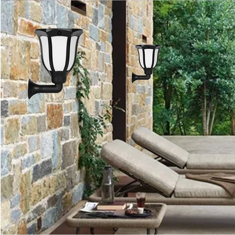 Unique Flickering flames Mounted 96LED Design Outdoor Wall Solar Garden Light for Decoration