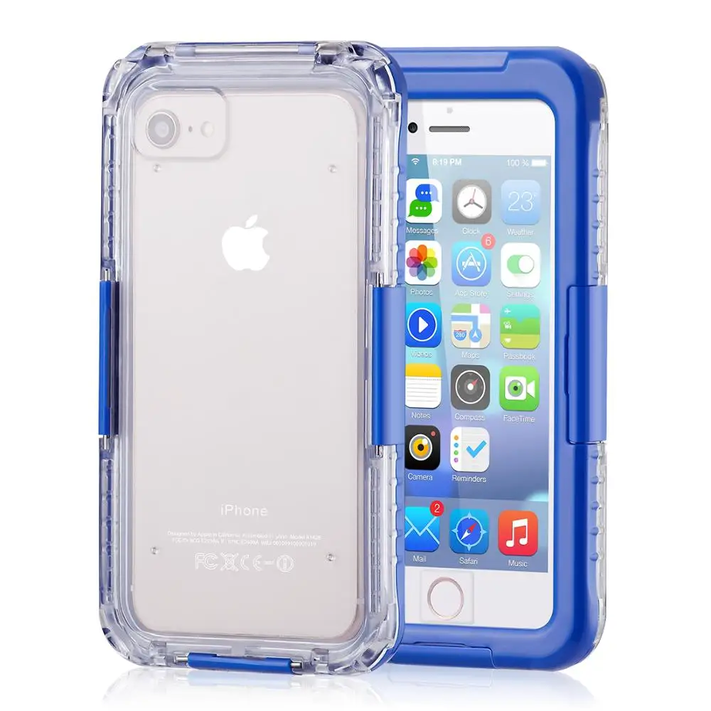 

For iphone 7 full cover clear waterproof case use for swimming diving raining outdoor activities, Black;blue;pink;white