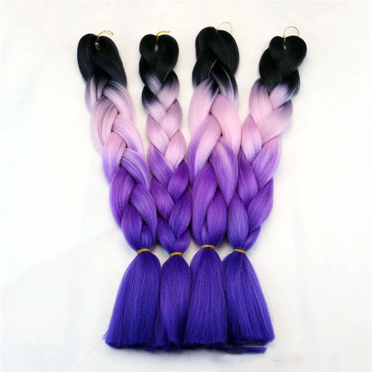 Sales promotion Cheap price braiding hair 24'' 100g Ombre jumbo braid crochet hair attachment synthetic hair extensions