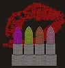 2018 Custom lipstick and mouth rhinestone transfer football designs