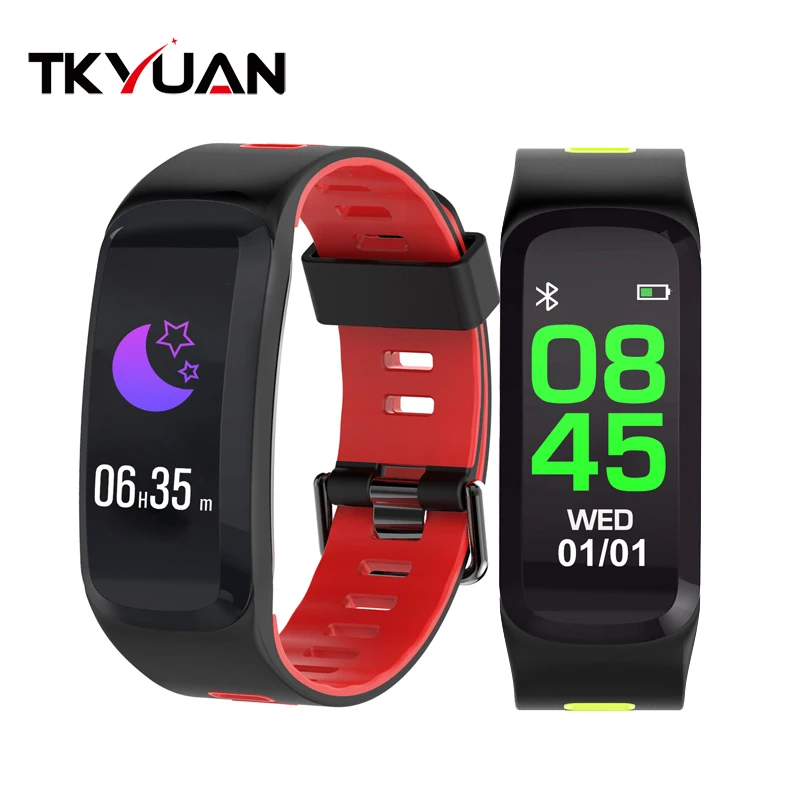 

waterproof heart rate smart sport bracelet F4 , blood pressure monitor multi sport modes smart band with double color strap