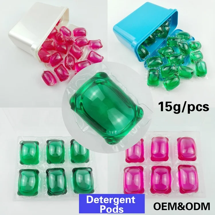 
10g-30g OEM washing detergent capsules, liquid laundry pods detergent 