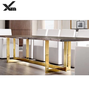 304 Gold Customized Stainless Steel Table Feet Metal Dining Table